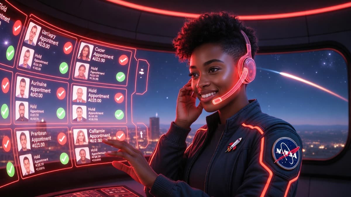 Riley AI Receptionist managing appointments and calls in mission control